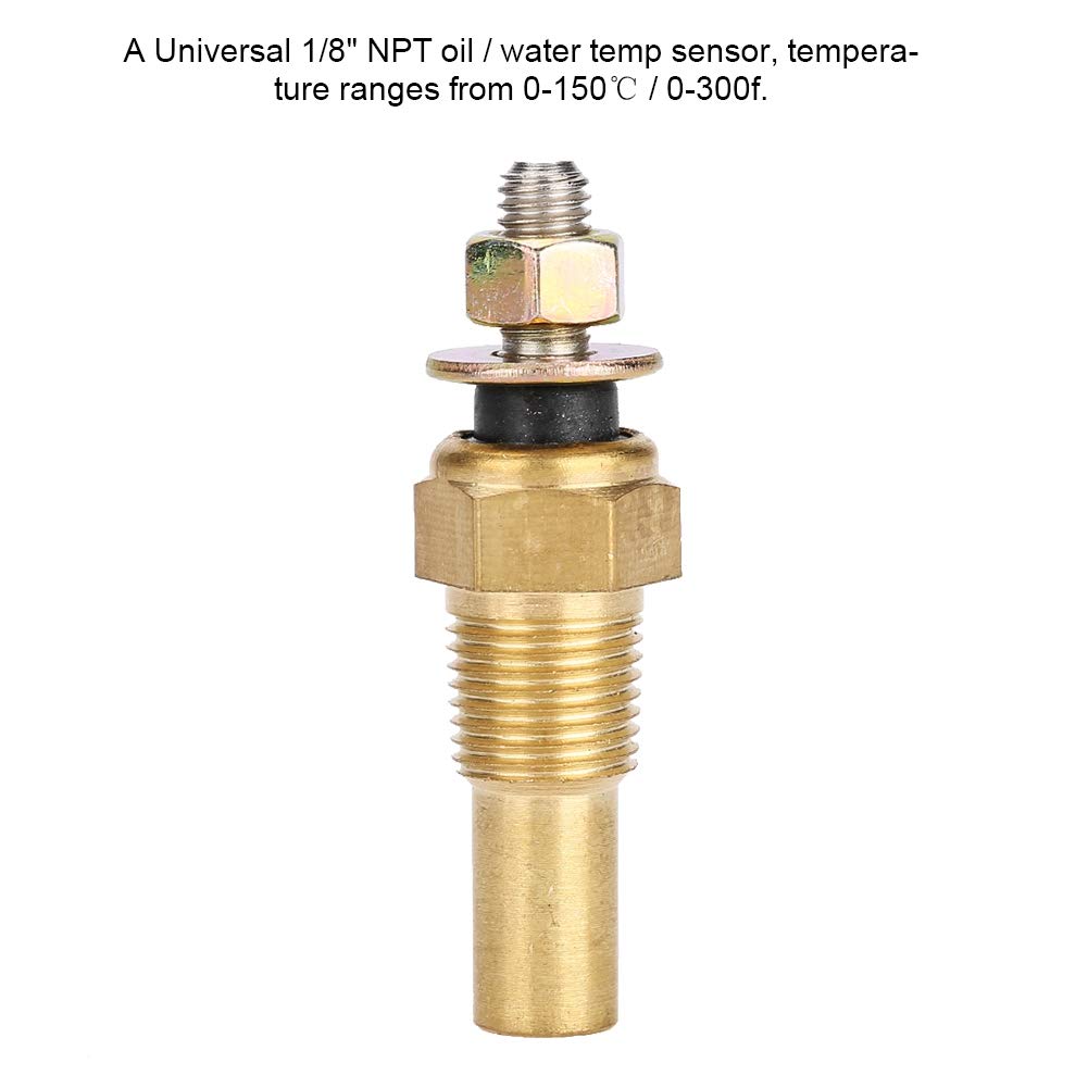 Suuonee Electrical Temperature Sender, Water Oil Temp Temperature 1/8 Npt Electrical Sender Transmitter Sending Unit Temp Sensor