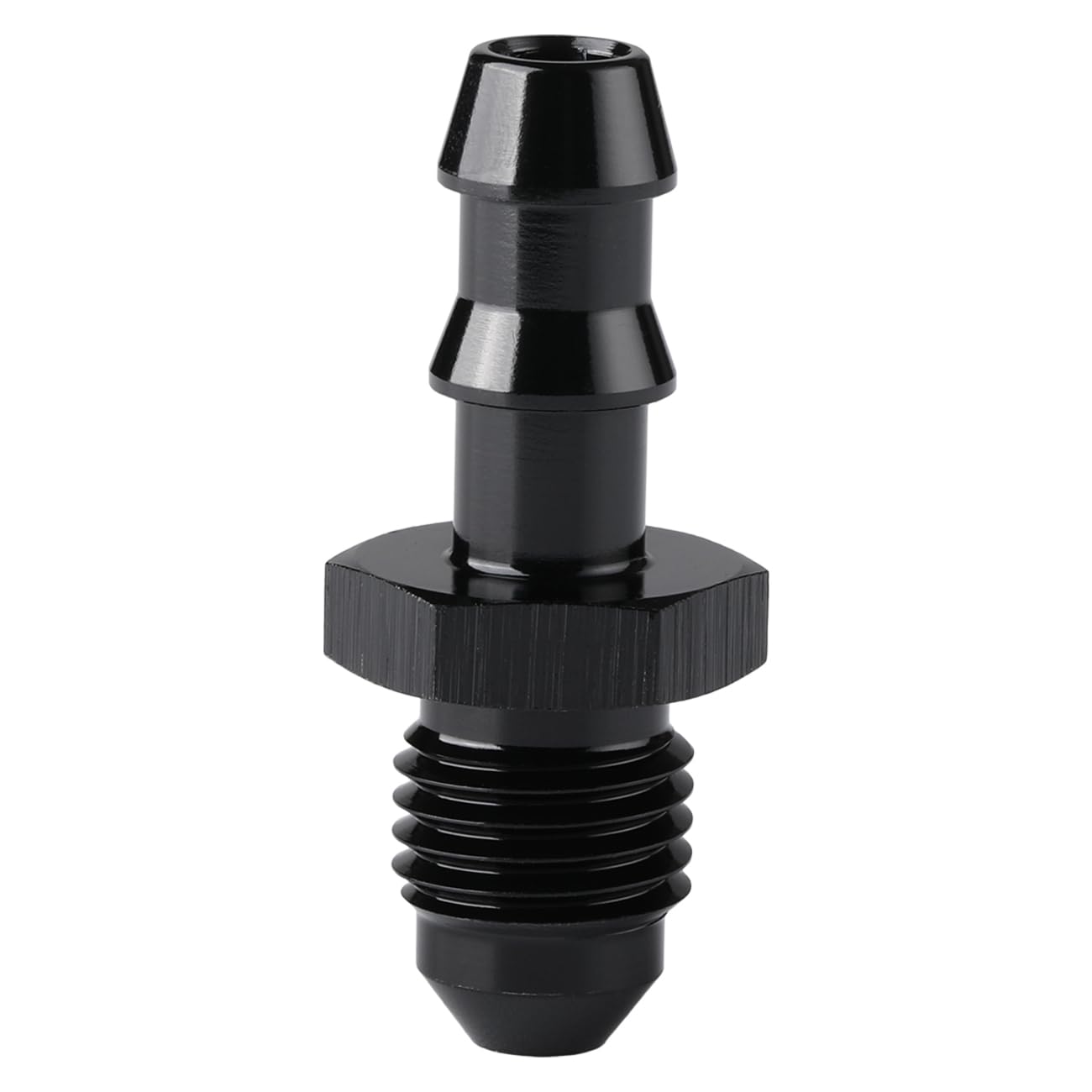 Podavelle 6An Male Flare To 3/8 Hose Barb Straight Fitting Adapter Aluminum Black