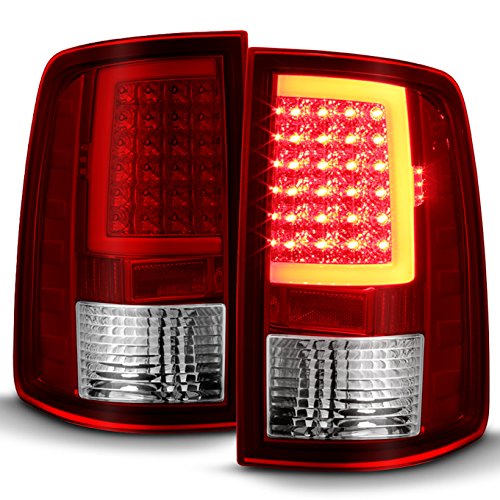 AKKON - For 2009-2018 Dodge Ram 1500 10-18 2500 3500 Red LED Tube Tail Lights Lamps Pair Housing Set