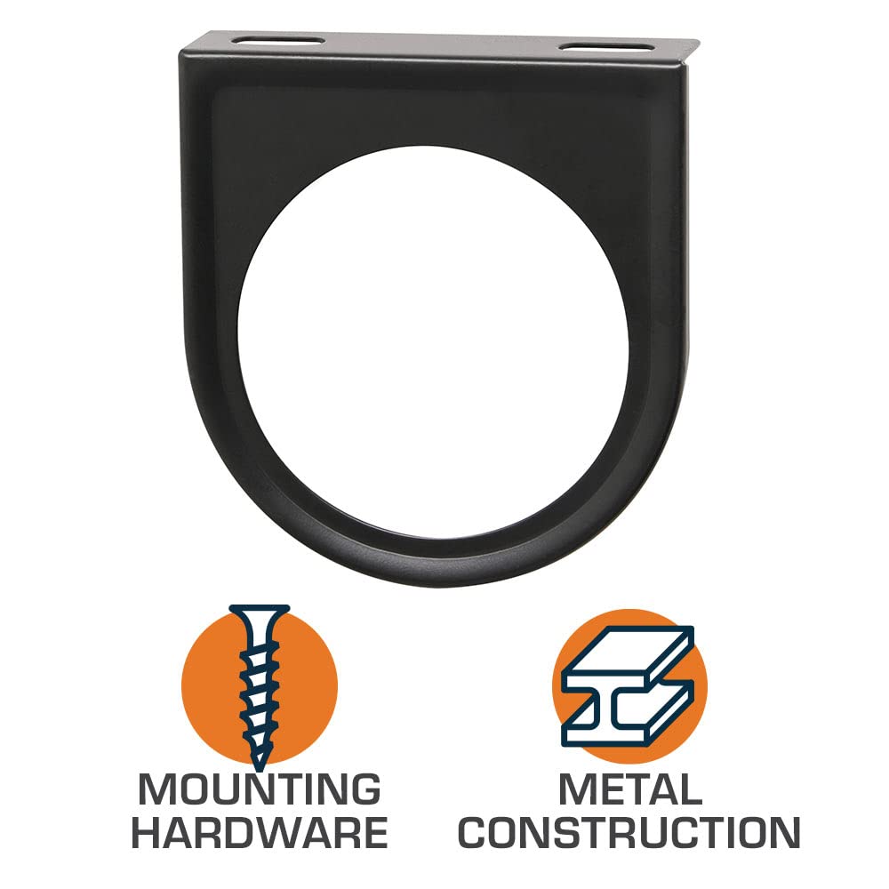 Glowshift Universal Black Single Gauge Mounting Bracket Pod - Fits Any Make/Model - Mounts (1) 2-1/16'' (52Mm) Gauge Under The V