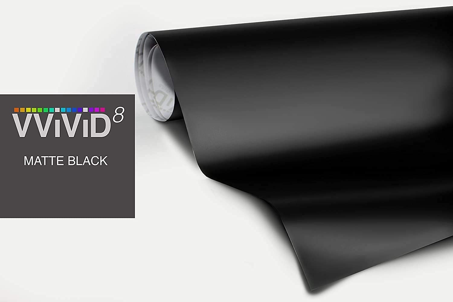 VViViD Black Matte Car Wrap Vinyl Roll, 3MIL, 2.9FT x 5FT, Air Release - Durable Vehicle Wrap for Customization and Protection