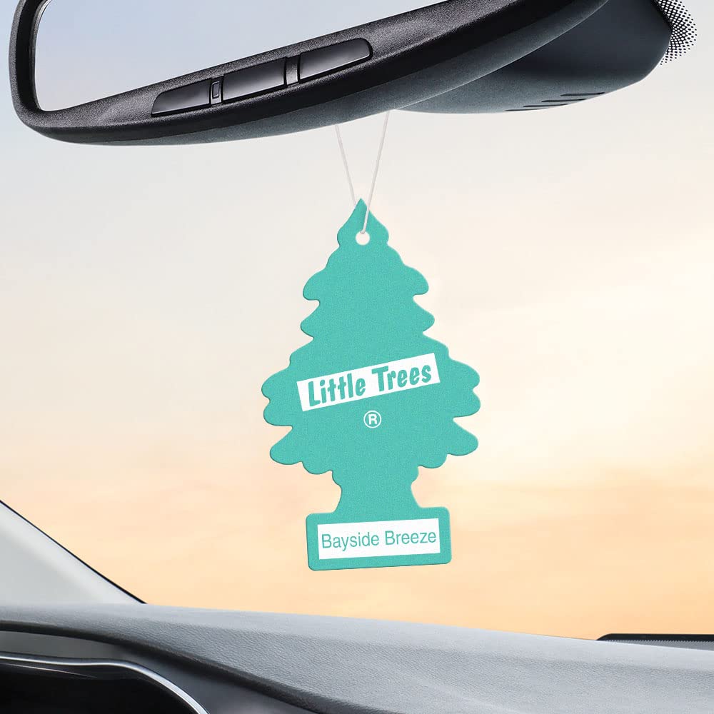 LITTLE TREES Air Freshener, Bayside Breeze, 4 Count Pack, Long Lasting Scent for Car & Home, Model U6P-67121-AMA