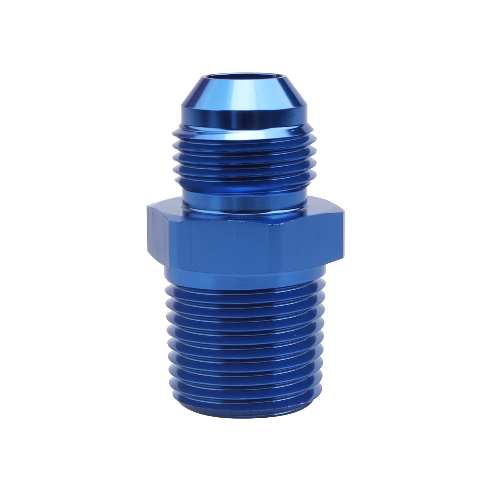 Ac Performance Male 1/2'' Npt To -8 An Flare Adapter Straight Aluminum Blue