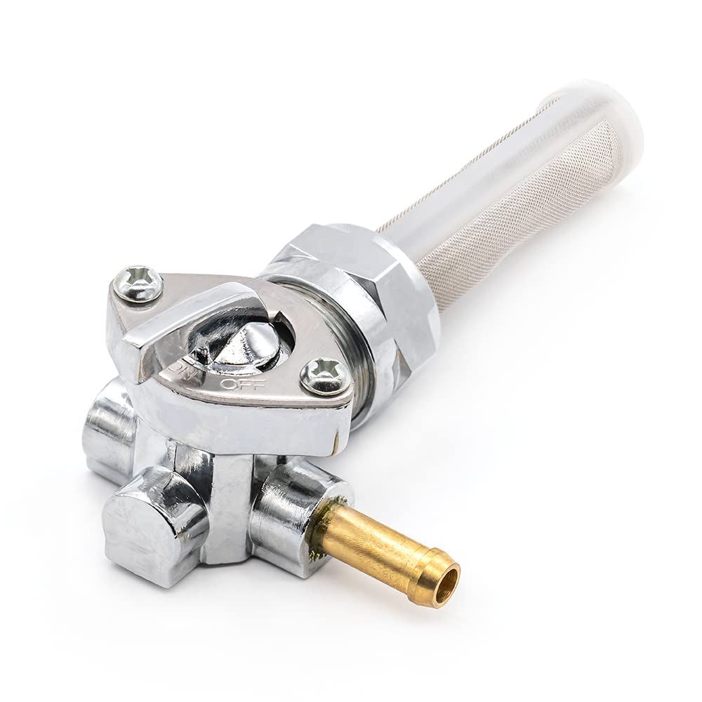 Onegercn Fuel Valve Petcock with Shut Off Valve Fit for Harley Sportster Big Twin 1975-2006 Replace 62168-81, For 1/4'' ID Fuel