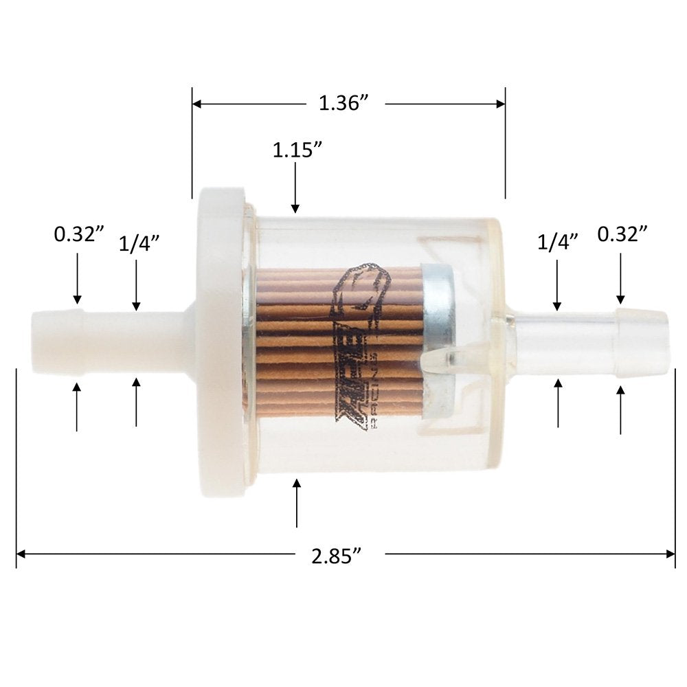 Ape Racing Inline Fuel Filter Universal Fuel Filters For Small Engine Motorcycle Lawn Mower (Pack Of 2) Replace 691035 49019-002