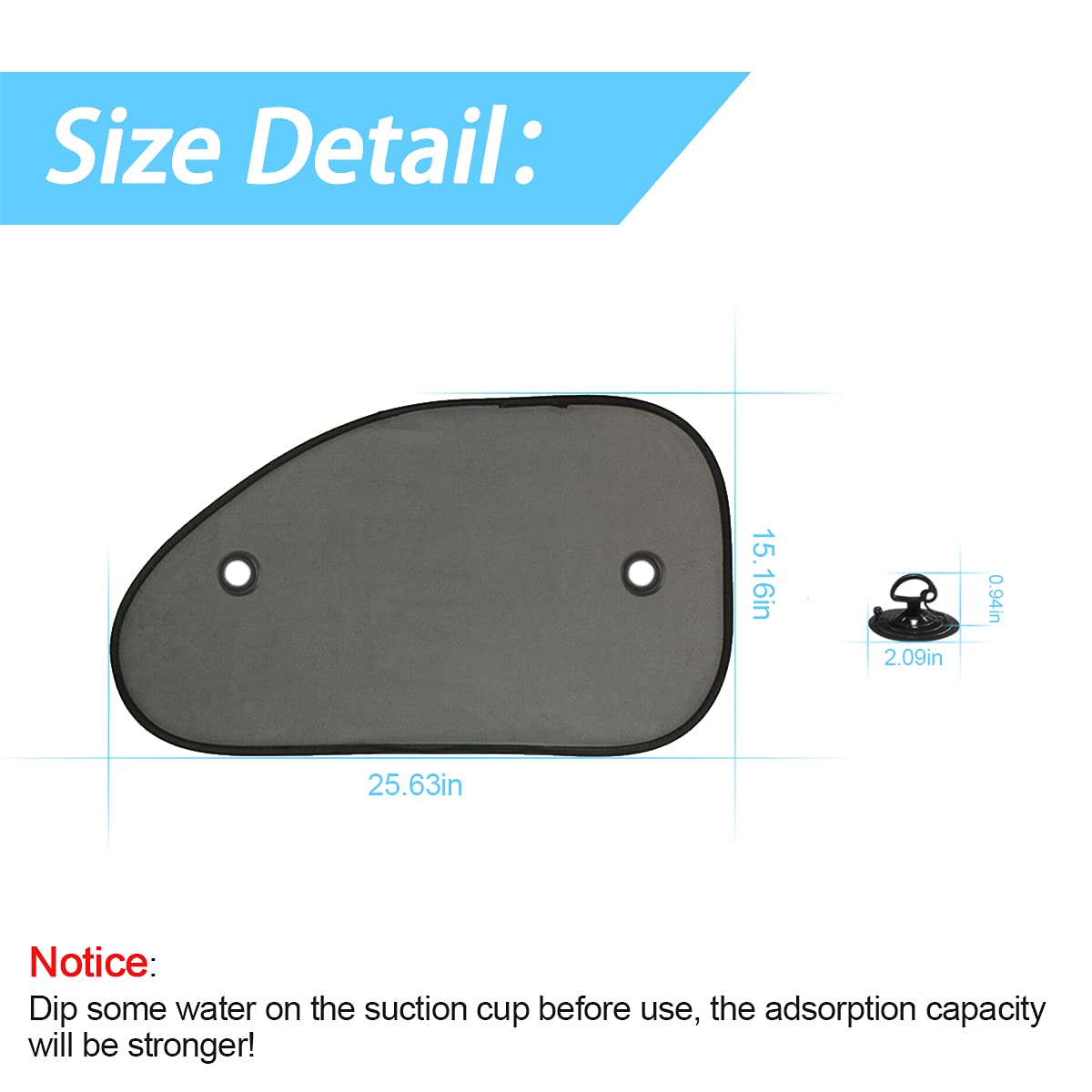 2 Pack Universal Car Window Shade, Cling Sunshade - Sun, Glare And Uv Rays Protection For Your Child - Baby Side Window Car Sun Shades, Blocks Over 98% Of Harmful Uv Rays (Large)