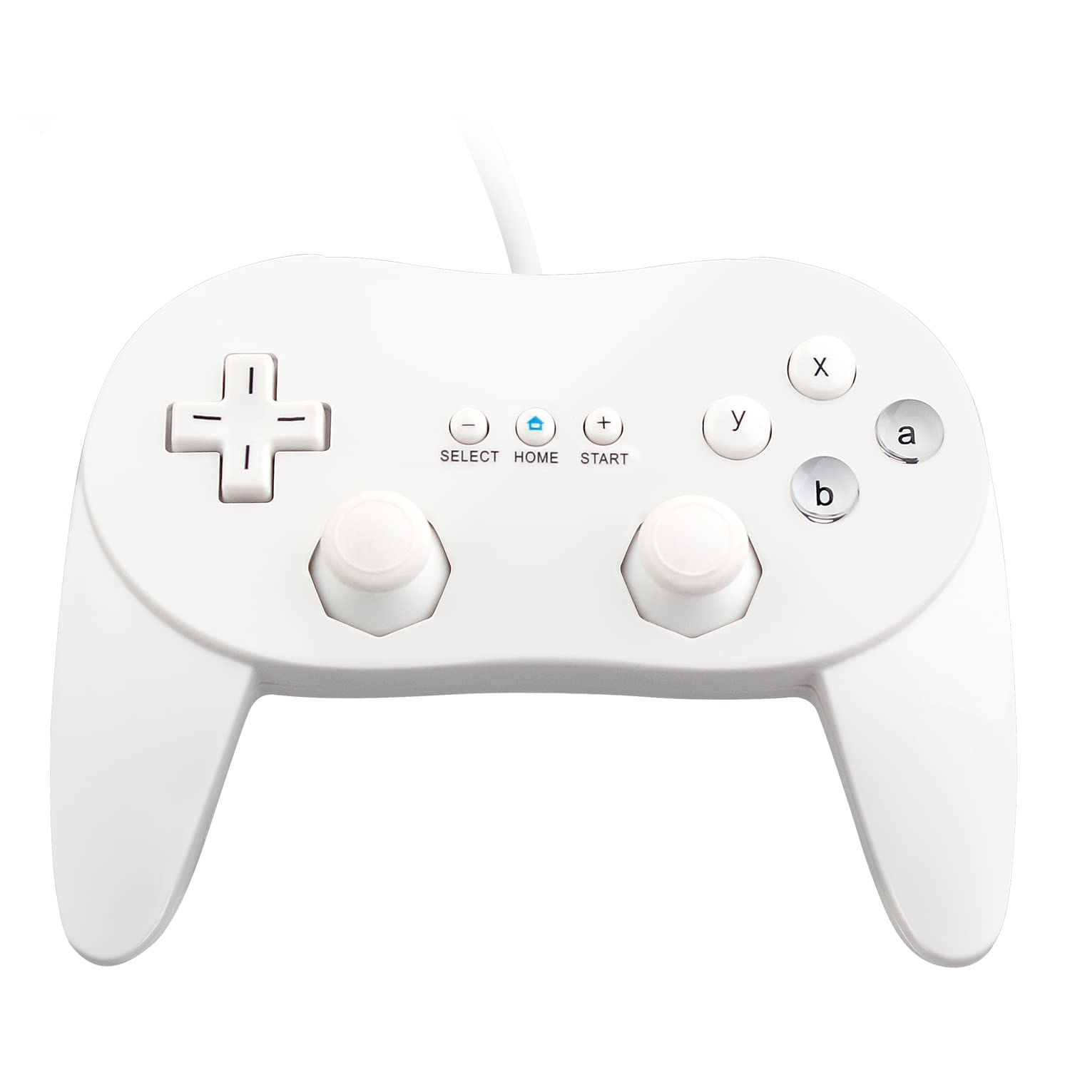 Ostent Wired Classic Controller Pro Gamepad Joystick For Nintendo Wii Remote Console Video Game Color White