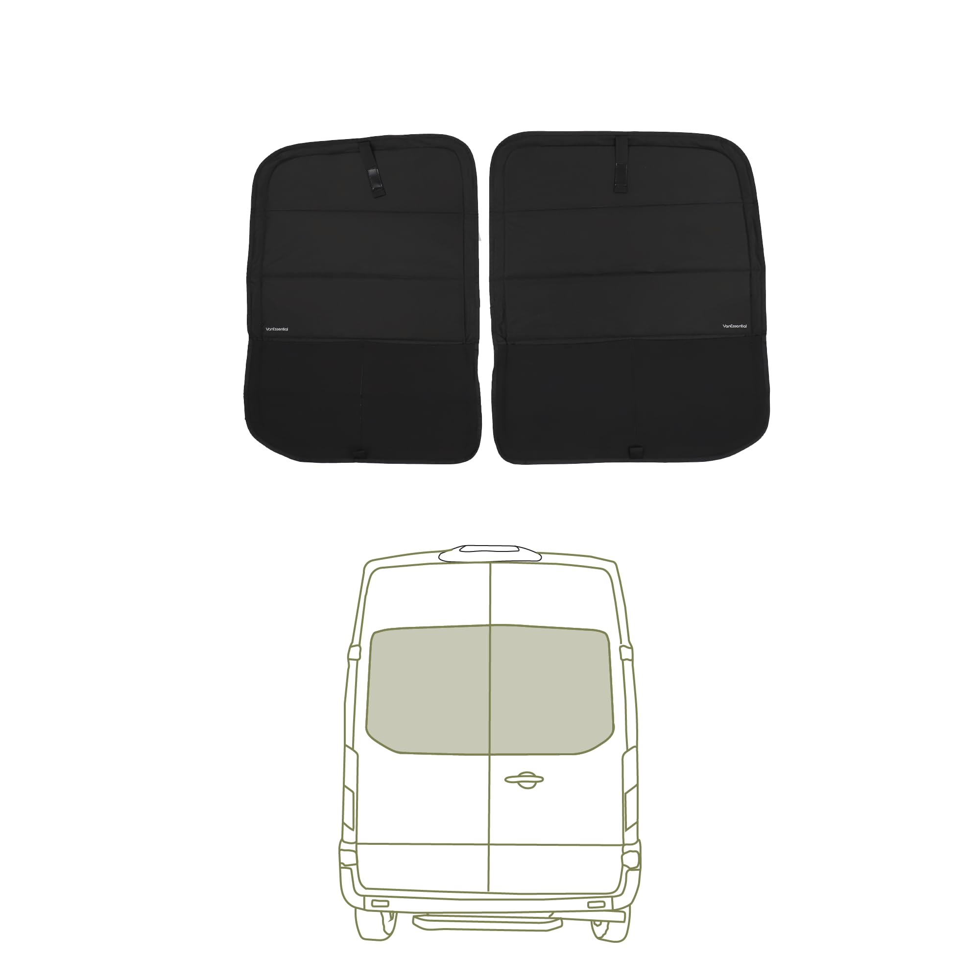 VanEssential Insulated Stealth Blackout Window Cover Designed for Ford Transit High/Medium Roof Full Plastic Trim (Van Years 201