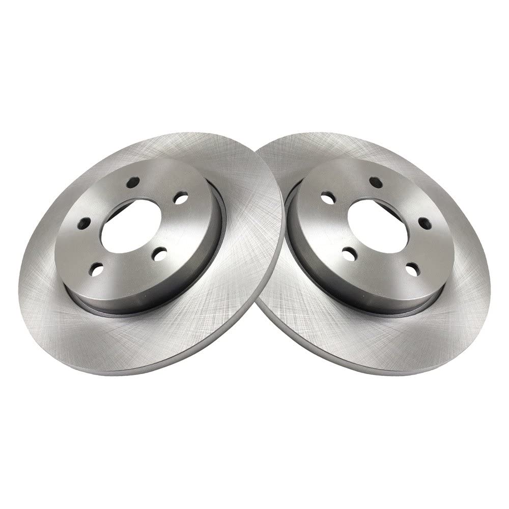 Trq Rear Brake Rotors Set Solid Compatible With 2002-2008 Jaguar X-Type