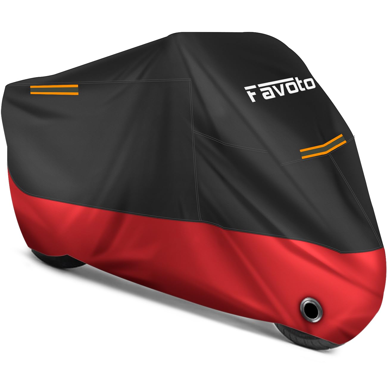 Favoto Motorcycle Cover Waterproof Outdoor - Universal Fit Motorbike Cover With 3 Night Reflectors Lock-Hole Carrying Bag Windpr