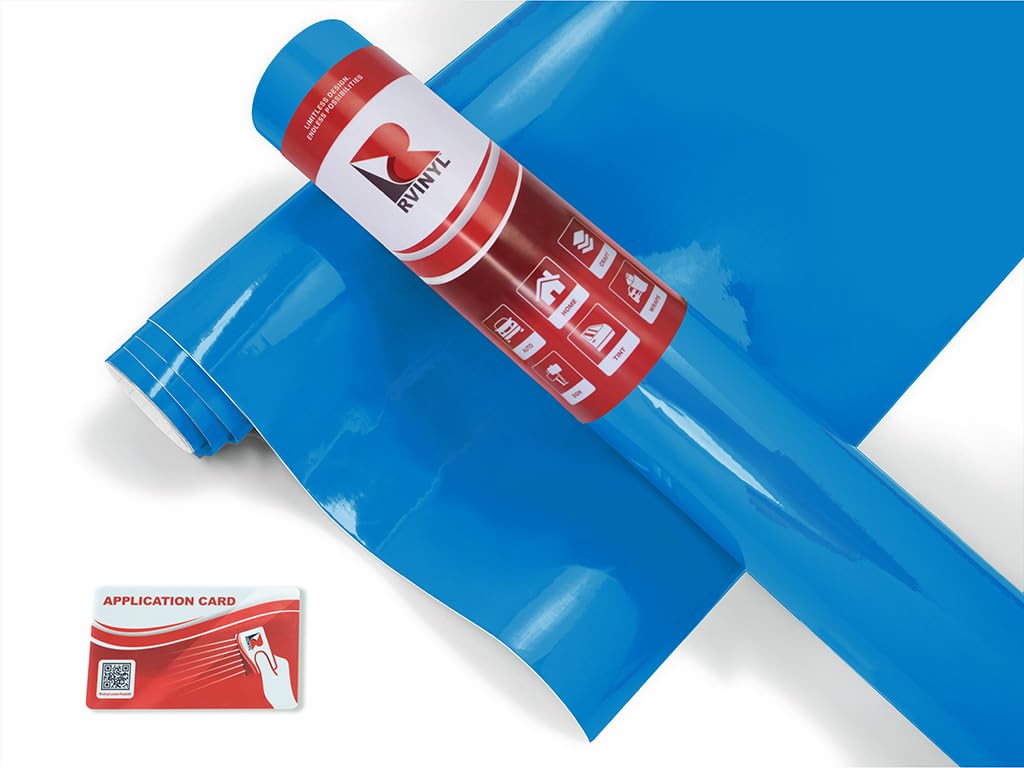 Avery Dennison Sw900 632-O Gloss Light Blue Supreme Wrapping Film Vinyl Vehicle Car Wrap Sheet Roll - (12'' X 60'' W/Application