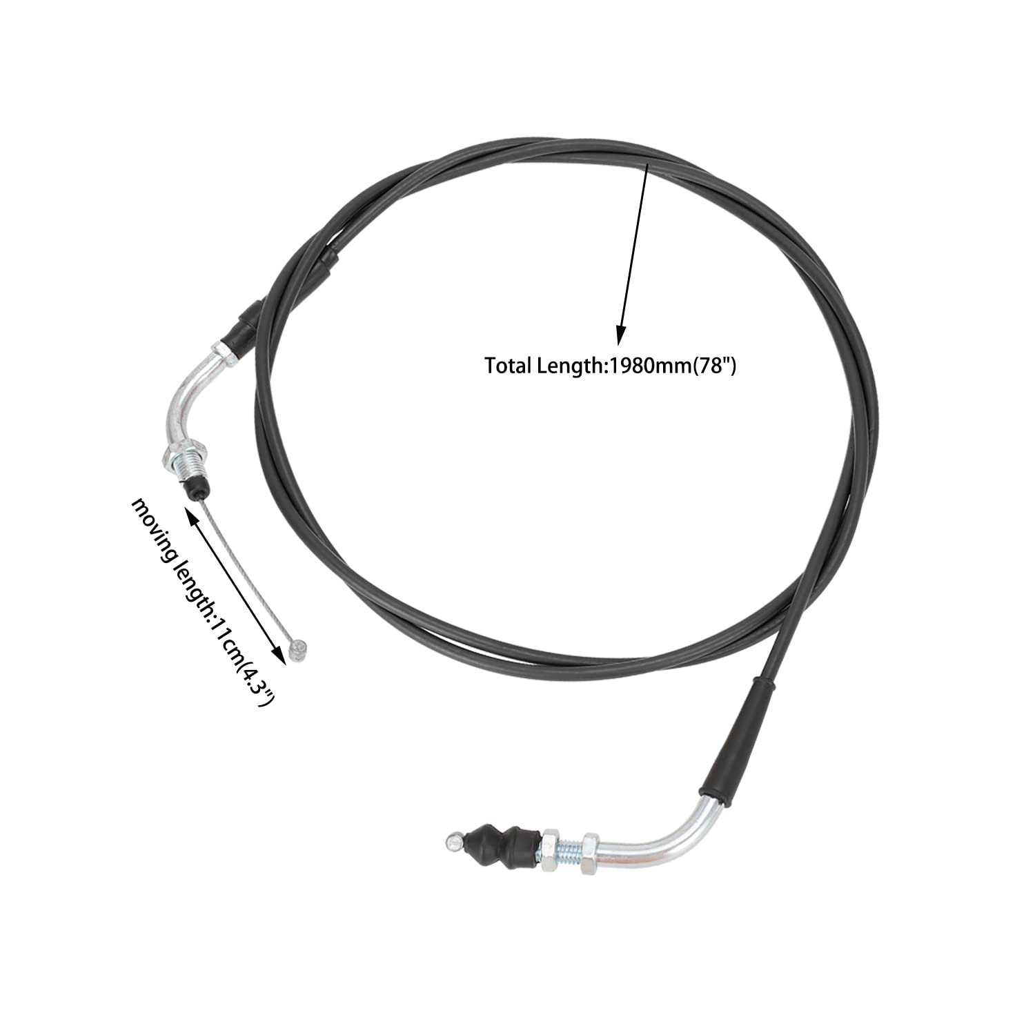 YOXUFA 78 inch Throttle Cable for GY6 50cc 80cc 125cc 150cc Tao Tao BWS Lancer Thunder VIP Future Champion Ice Bear Jonway Roket