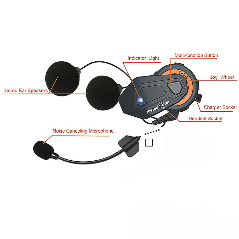 1Storm Adult Motocross Helmet Off Road Mx Bmx Atv Dirt Bike Mechanic + Motorcycle Bluetooth Headset: Skull Black