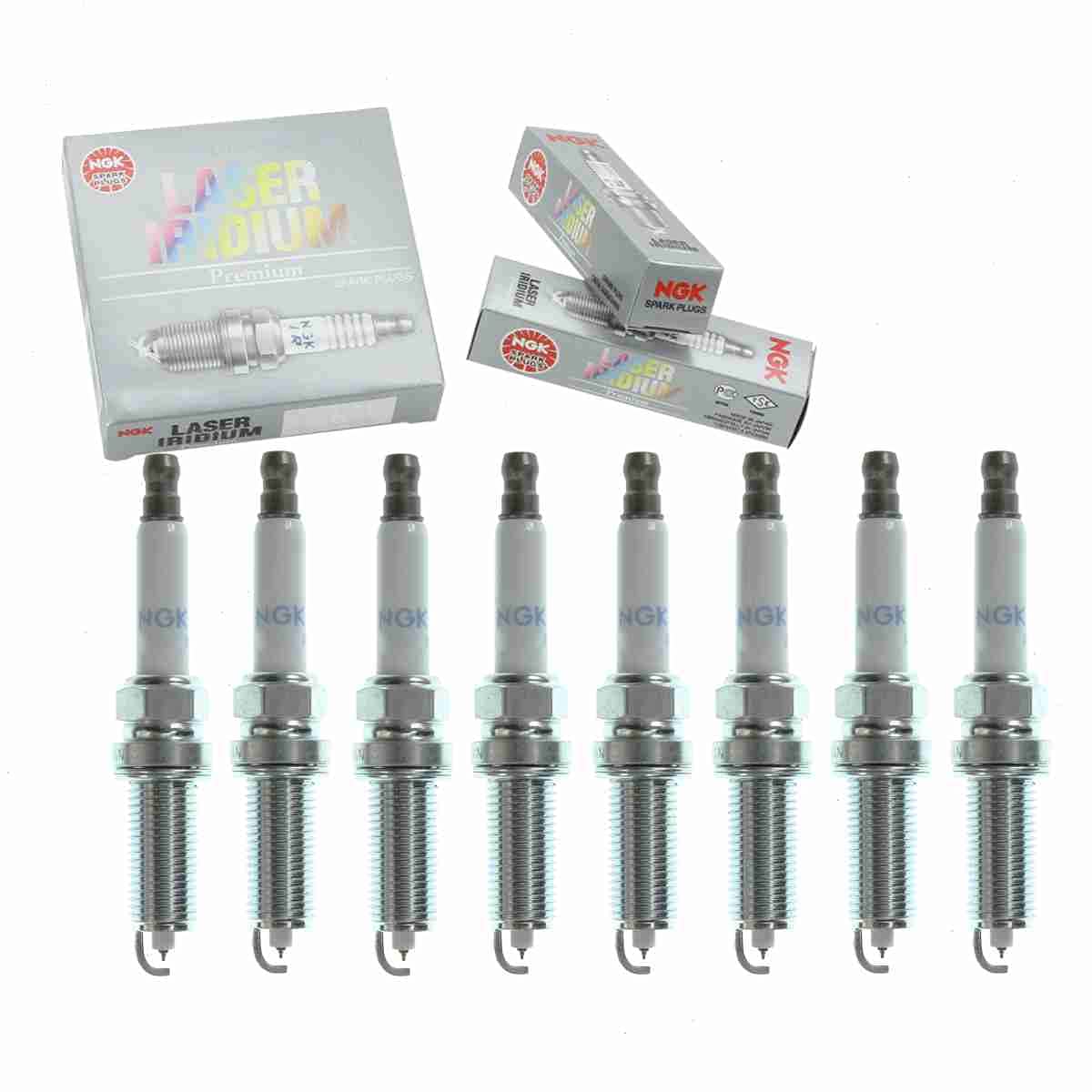 8 pc NGK Laser Iridium Spark Plugs compatible with Mercedes-Benz C63 AMG 6.3L V8 2008-2015