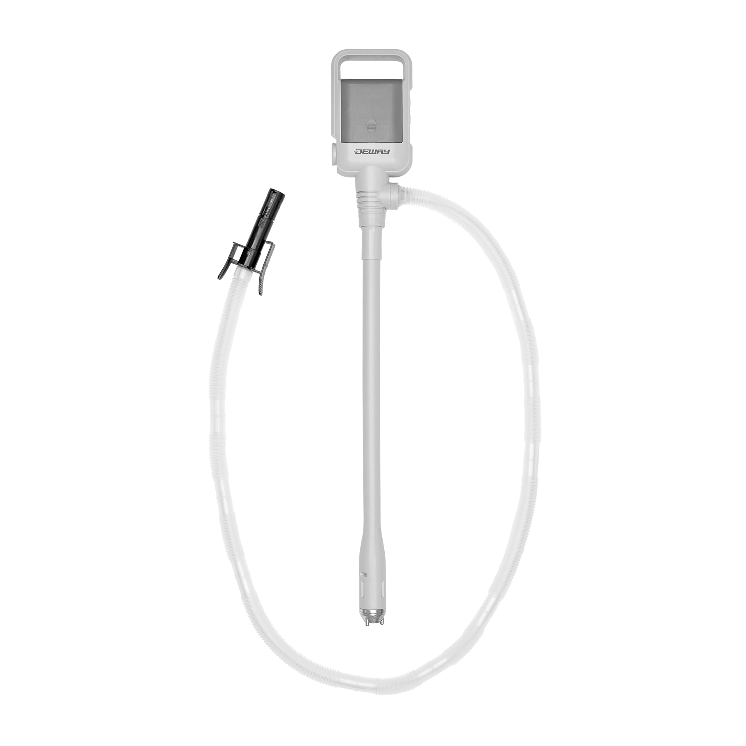 Deway Automatic Fuel Transfer Pump With Auto-Stop, 3X More Powerful D Battery Powered, Extra Long Hose Fits All Size Cans, Porta
