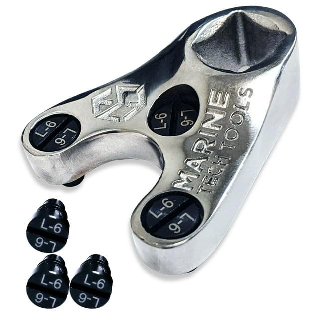Marine Tech Tools 35mm Outboard Pin Wrench (AMT0009) with L-6 Pins, Tilt Cap Removal tool, Tilt Caps fit SHOWA Manufactured Unit
