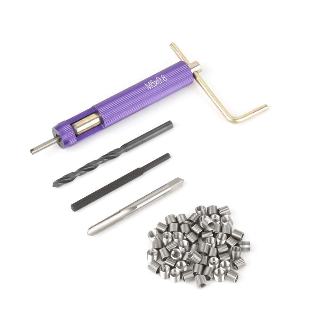 50pcs Thread Repair Installation Kit Stainless Steel Helicoil Type Set (M5 x 2D)