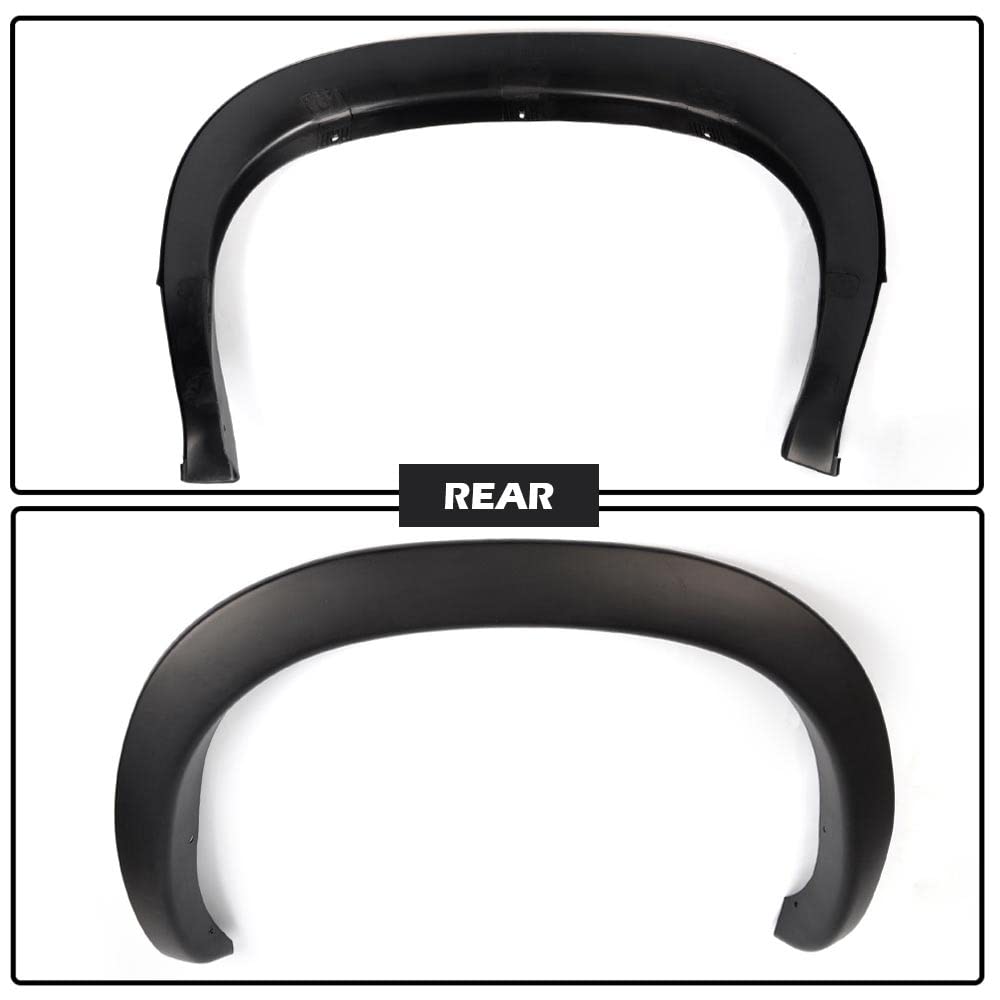 G-PLUS Fender Flares for Dodge Ram 1500/2500/3500 (2002-2009), Textured Black, Polypropylene, Bolt-on, 4pcs