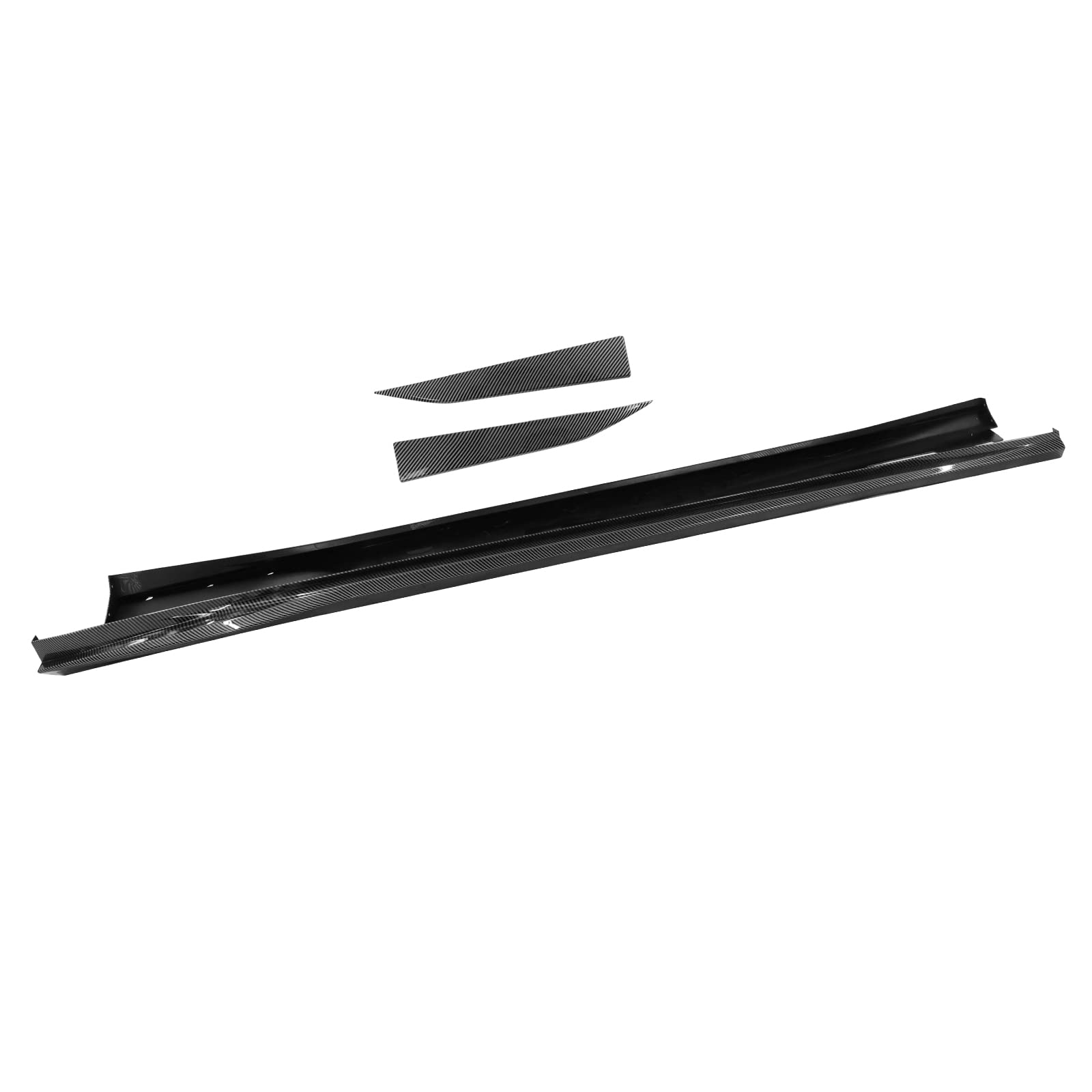 IKON MOTORSPORTS, Side Skirts Compatible with 2016-2024 Chevy Camaro, Rocker Style Gloss Black PP Side Skirt Moulding Rocker Pan