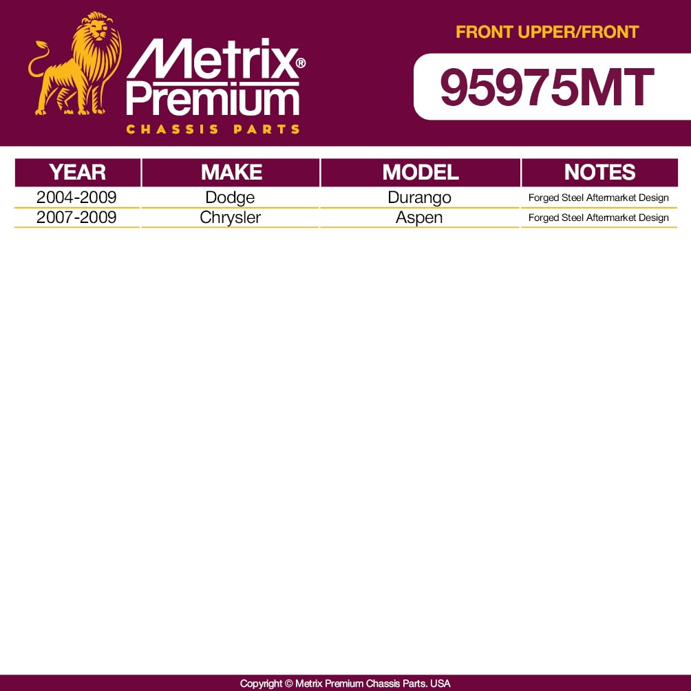 Metrix Premium Chassis Parts - 4 Pc Front L/R Upper Control Arm & Front Sway Bar Stabilizer End Link Kit Fits 07-09 Chrysler Asp
