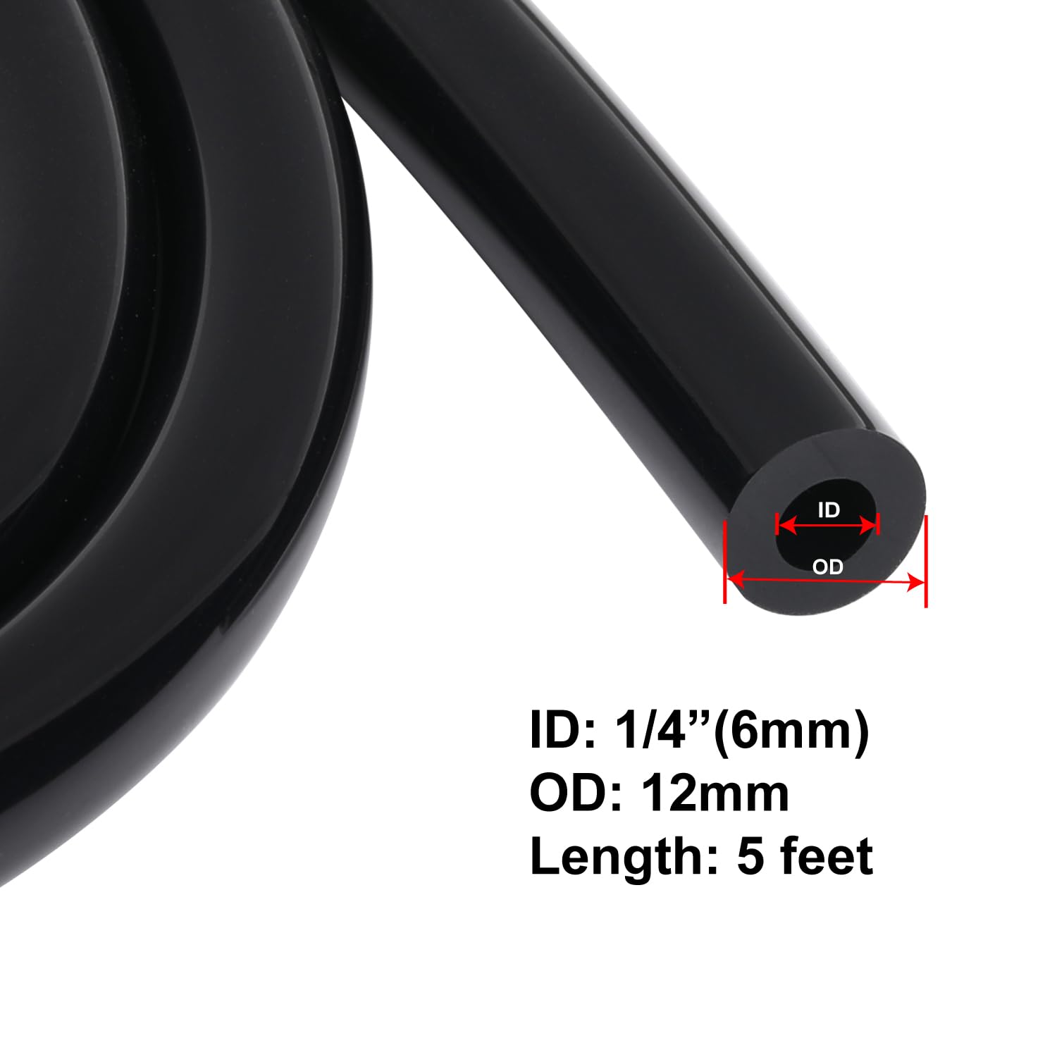 Podavelle 15/32'' 12mm ID Silicone Vacuum Hose Line Tubing 10FT Blue 130 PSI Maximum Pressure