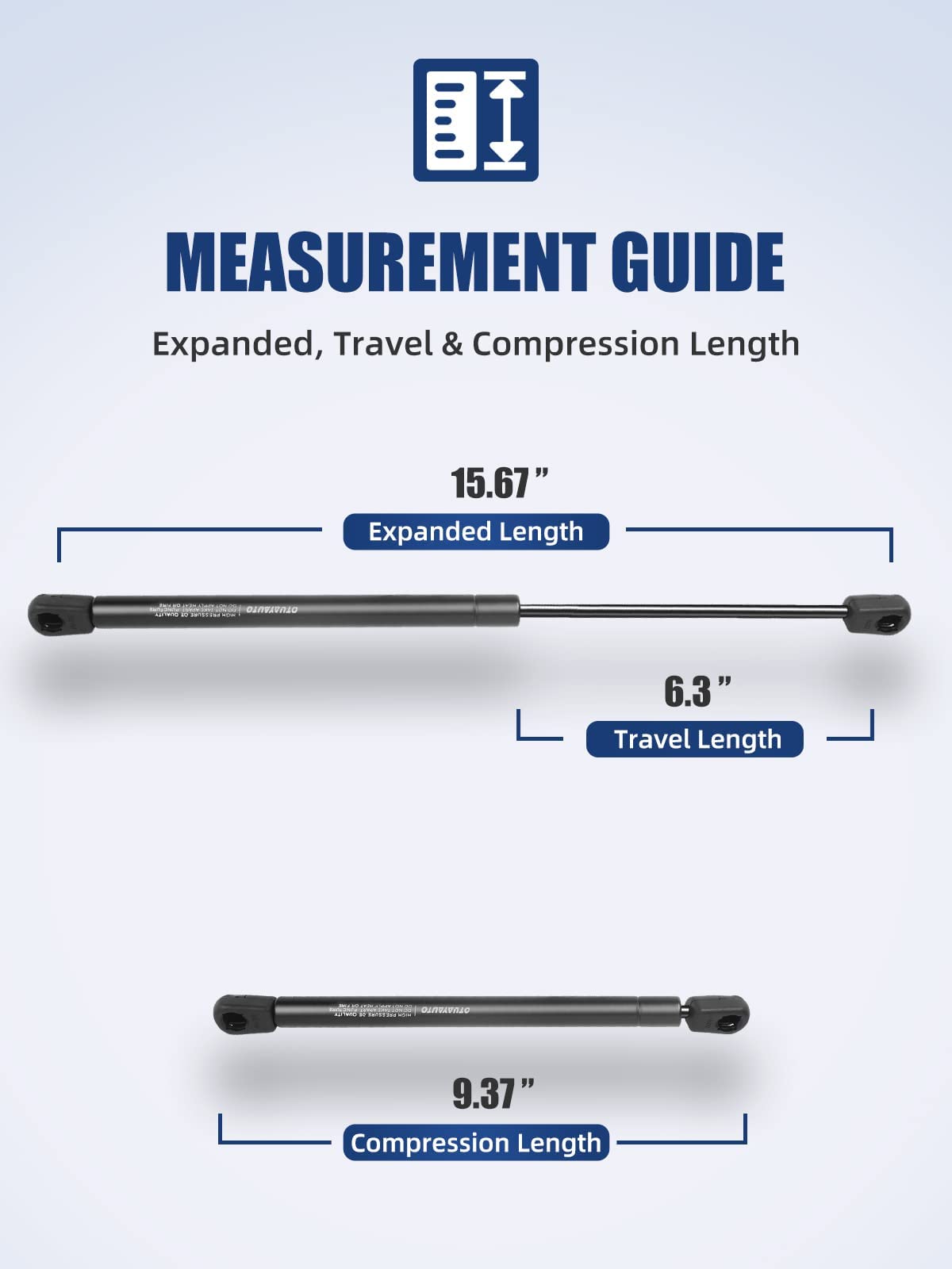Otuayauto Ml33-40 15 Inch Gas Strut - 45Lbs(200N) Universal Lift Support - C16-23933 Gas Spring For Tool Box, Truck Cap,Snugtop