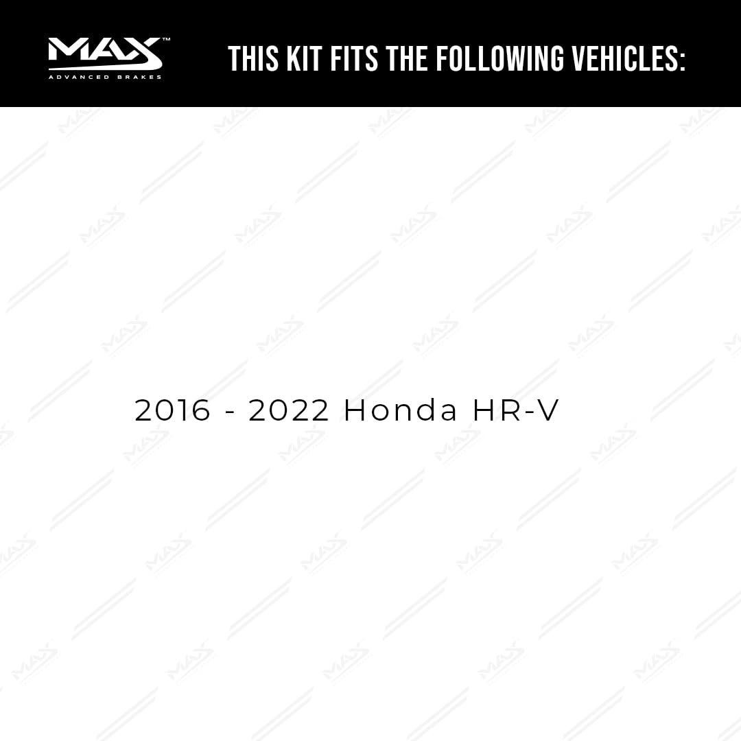 Max Advanced Brakes Rear Brake Kit Compatible With 2016 2017 2018 2019 2020 2021 2022 Honda Hrv Replacement Drilled Slotted Blac