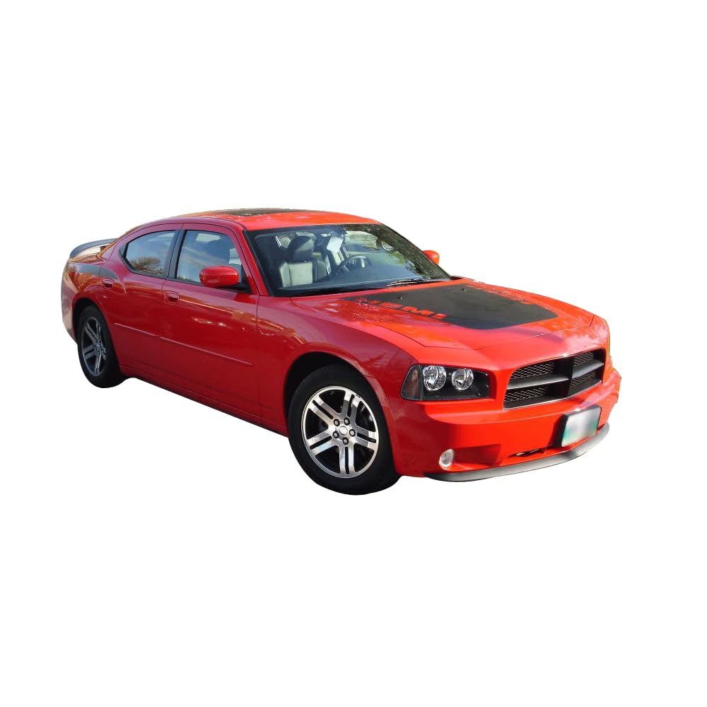 Front Bumper Lip Compatible with 2006-2010 Dodge Charger Except SRT8 Model, Factory Style Black PU by IKON MOTORSPORTS, 2007 200