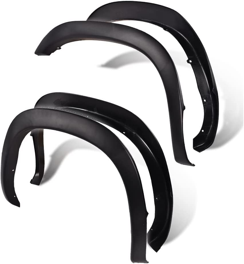 PIT66 Fender Flares for 2002-2008 Dodge Ram 1500/2500/3500, Textured Black Polypropylene, Not for Dually Models