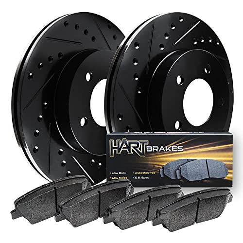 Hart Brakes Front Brakes And Rotors Kit |Front Brake Pads| Brake Rotors And Pads| Ceramic Brake Pads And Rotors |Fits 2014-2021