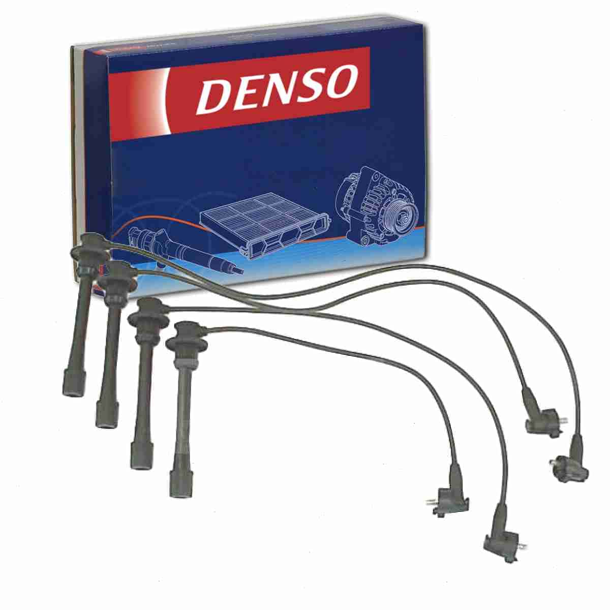 DENSO Spark Plug Wire Set compatible with Toyota Tacoma 2.4L 2.7L L4 1995-1997
