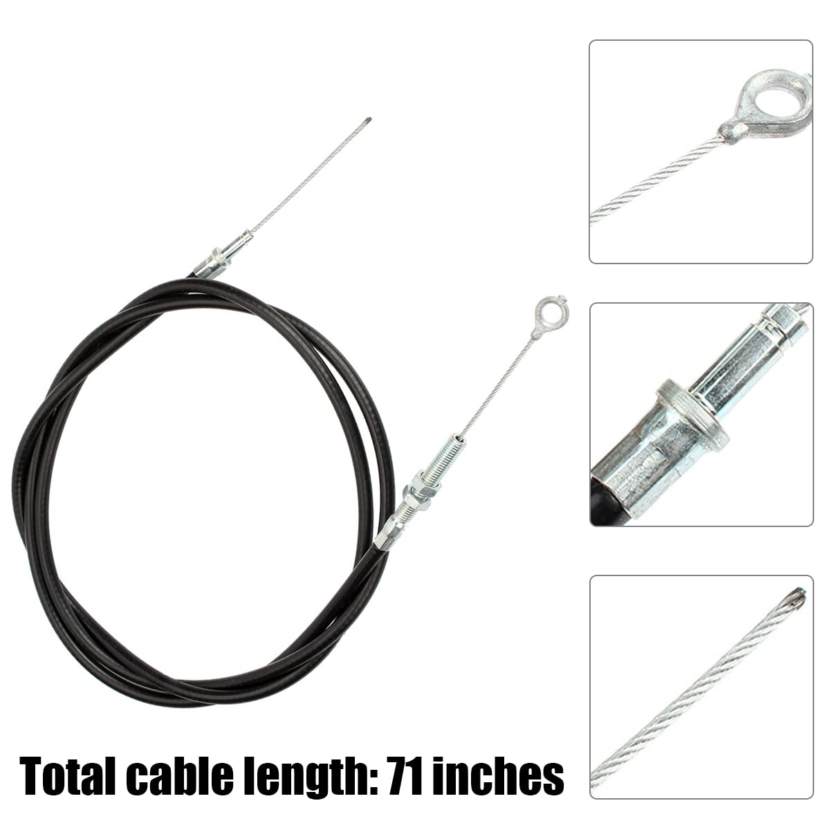 AUCELI Throttle Cable with Loop, Universal Casing for Manco 8252-1390 ASW Go Kart Go Cart, Replacement Throttle Cable 63 Inch Lo