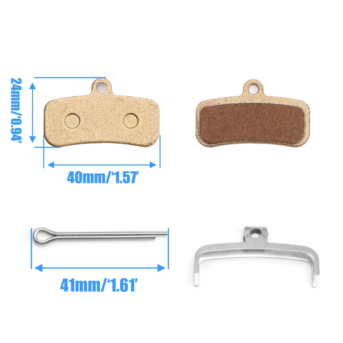 URLWALL Brake Pads for Sur Ron Light Bee X/S, Segway X160/X260, Copper, 2pcs, Durable Electric Dirt Bike Rear/Front Disc Brake Pads