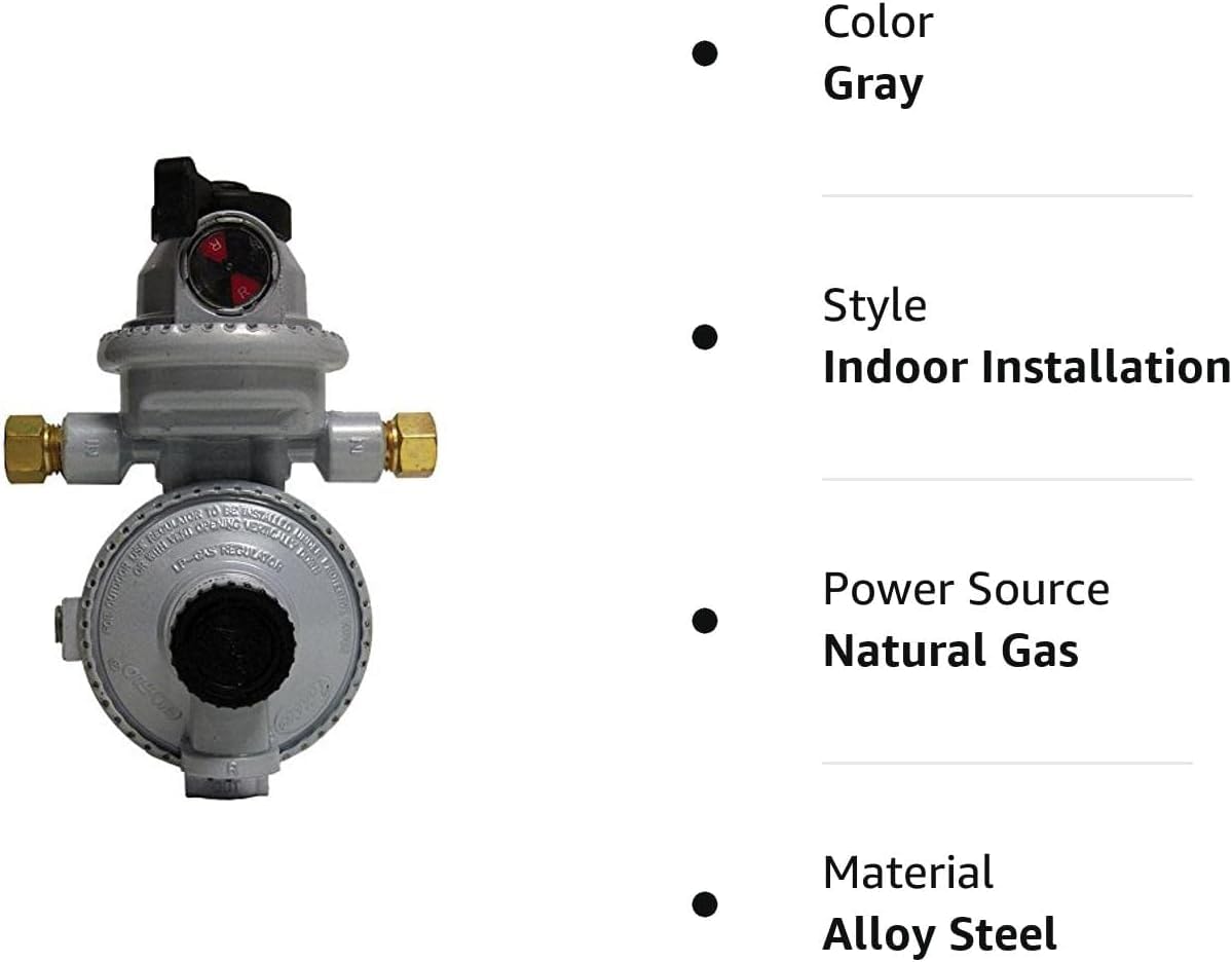 Fairview RV Camper LP Propane 2 Stage Automatic Changeover Regulator, Black, Model GR-9994-Fairview