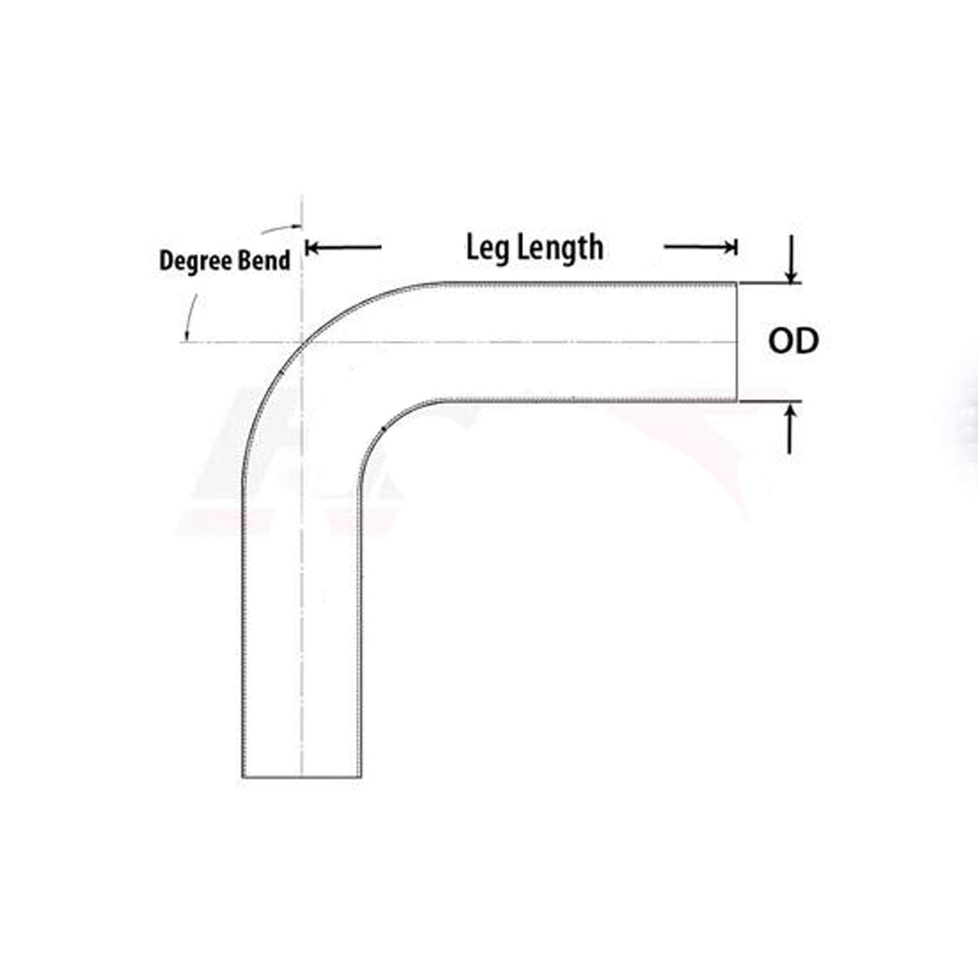 AC PERFORMANCE ID 1/2 '' (13mm), 90 Degree Elbow Coupler, Leg Length 3.5 '' (90mm), 3-Ply Reinforced, Universal Automotive Pure