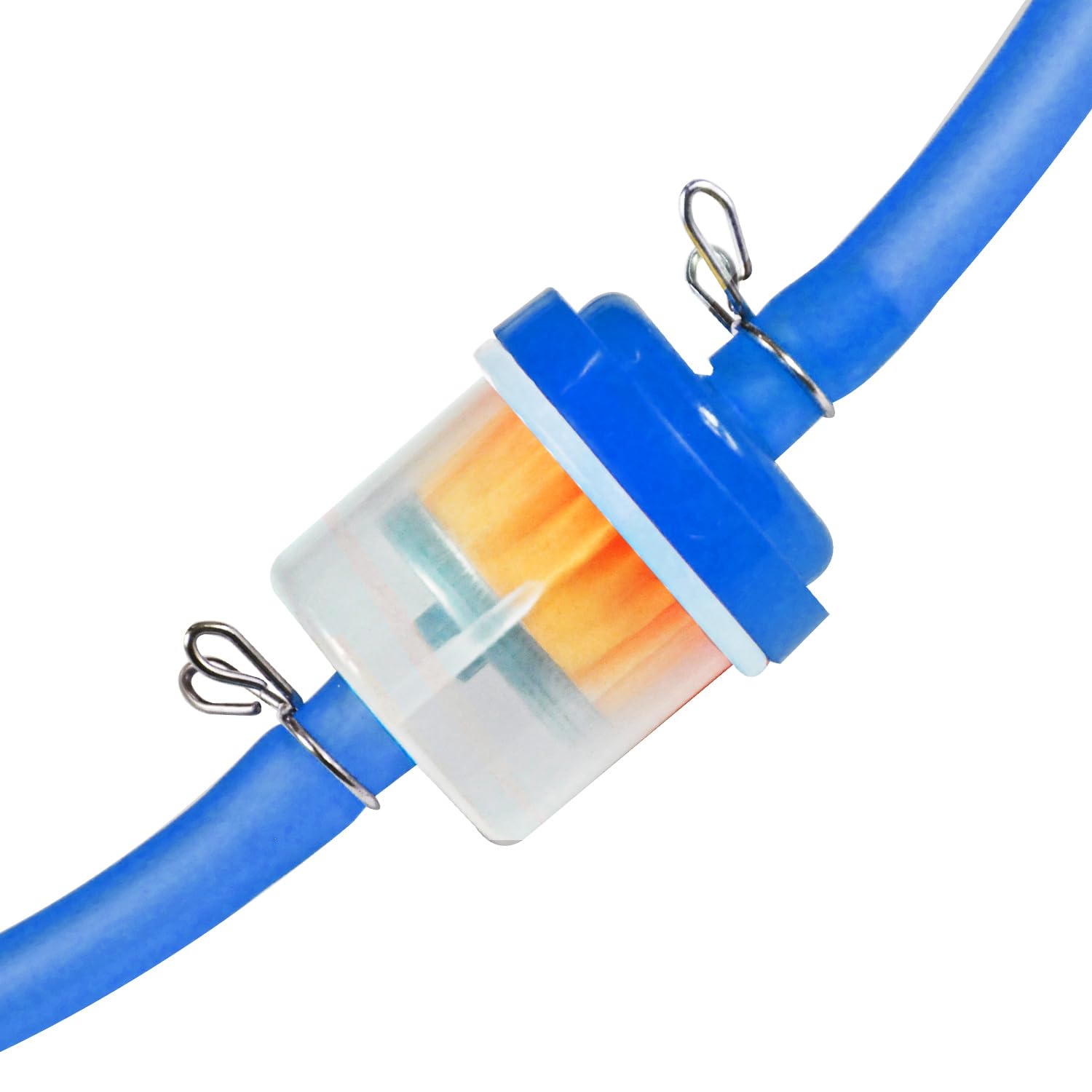 HOLATO Gas Fuel Line Hose Clamps with Inline Shut Off Valve Set for 50cc-150cc ATV/Dirt Bike - Blue, Model HLT-YG-KG