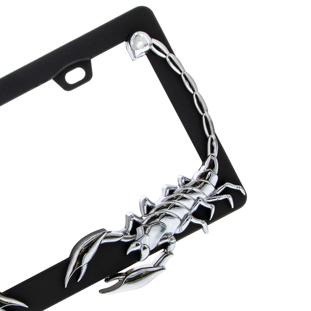 United Pacific Universal Die-Cast Metal, Chrome Scorpion License Plate Frame Holder For Cars, Trucks, Rvs, Semi, Car Accessories