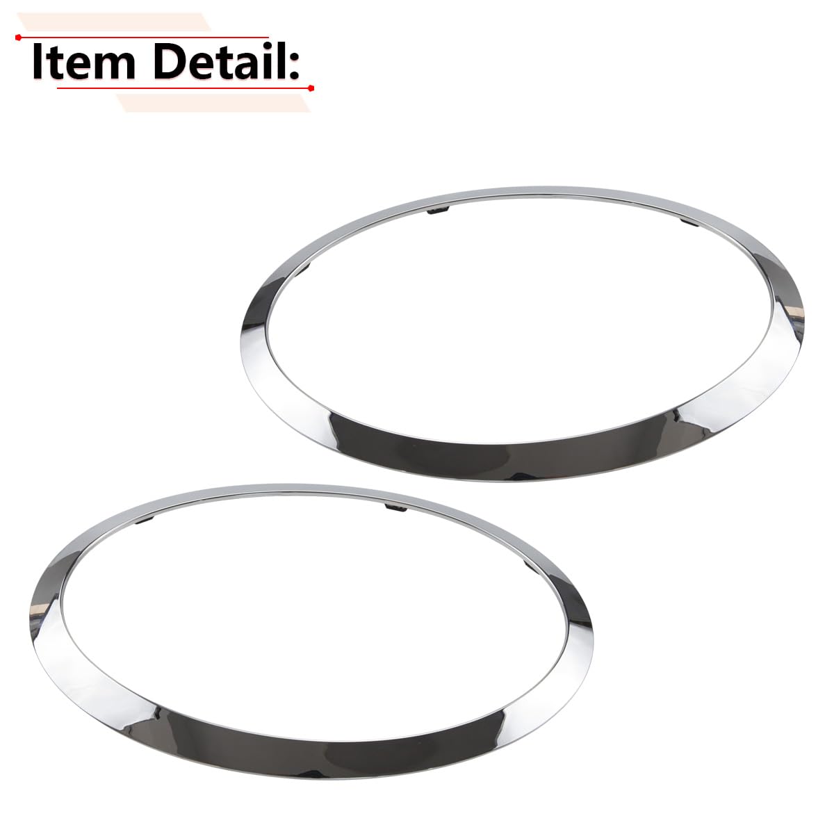 Rlb-Hilon Headlight Trim Ring Compatible With Mini Cooper F55 F56 F57 2014 2015 2016 2017 2018 2019 2020 2021 Year, 1Pair Chrome