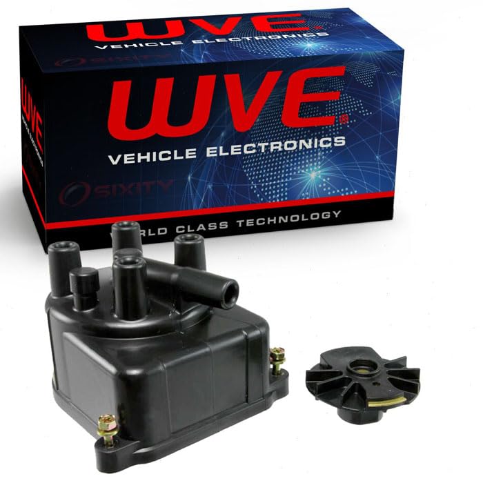 Wells WVE Distributor Cap & Rotor Kit compatible with Honda Accord Prelude 2.2L 2.3L L4 1992-2001
