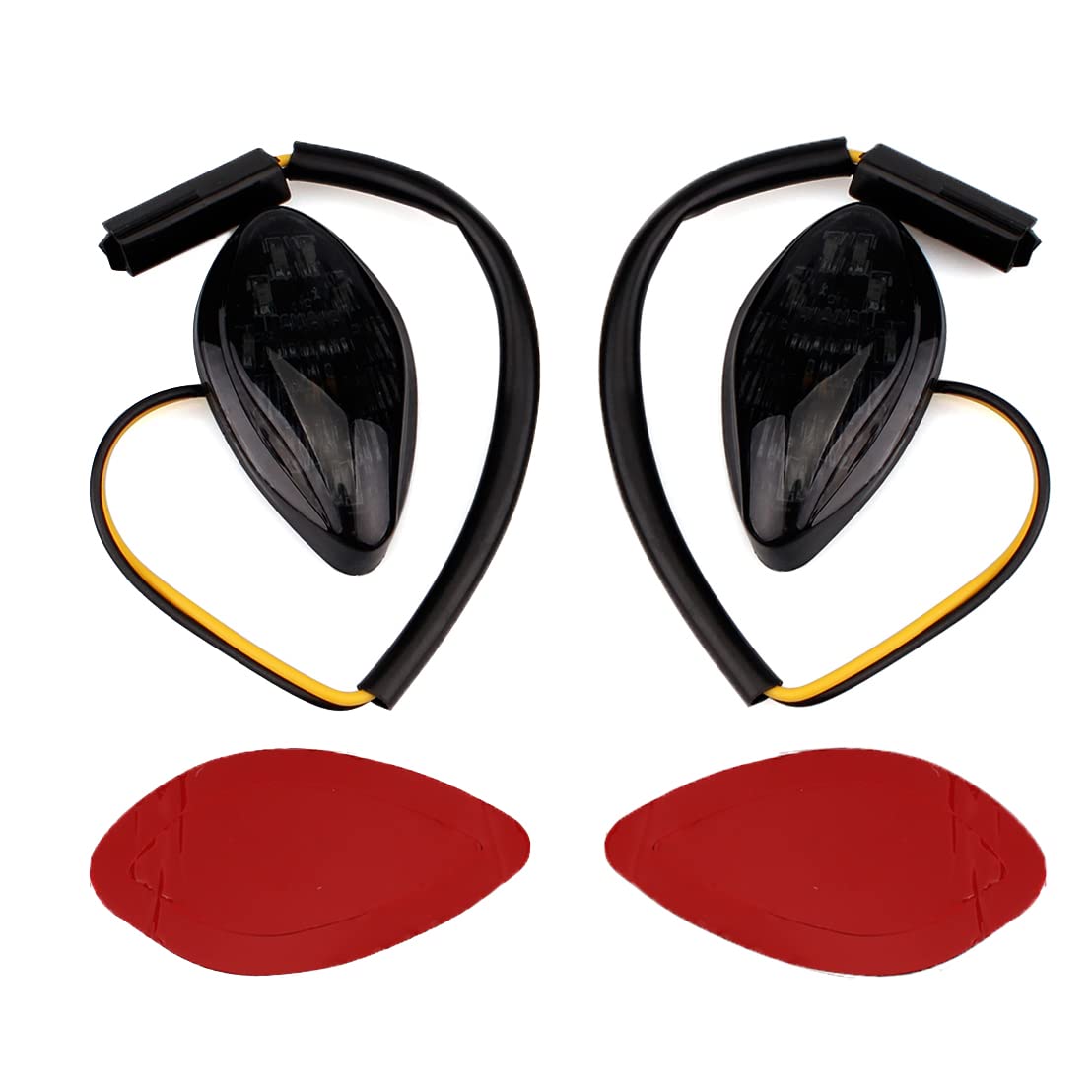 AUCERAMIC 2 Pcs LED Flush Mount Motorcycle Turn Signals Light Kit Brake Blinker Indicator kit for 2014-2018 Honda Grom Front Bli