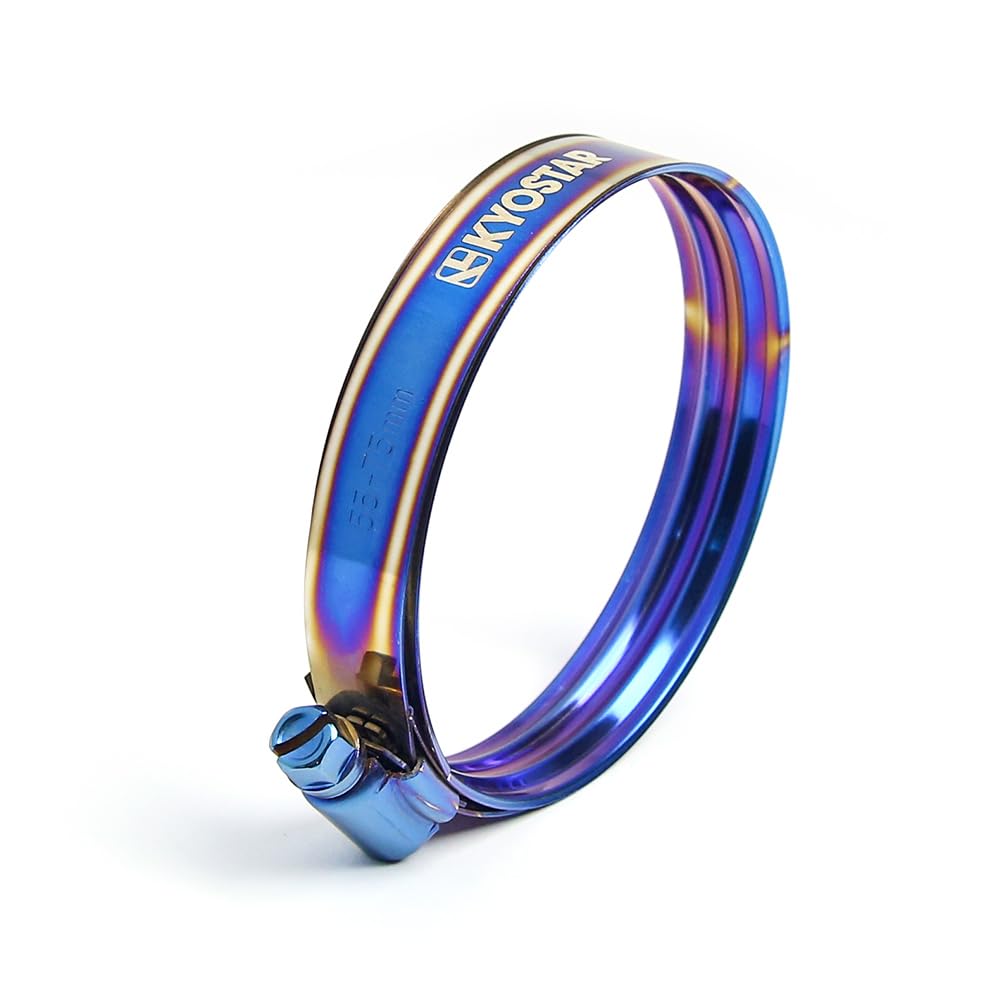 American Double Layer Clamp Adjustable Stainless Steel Titanium Blue Clamp Diameter Ranger,8 Size (Blue, 55-75MM)