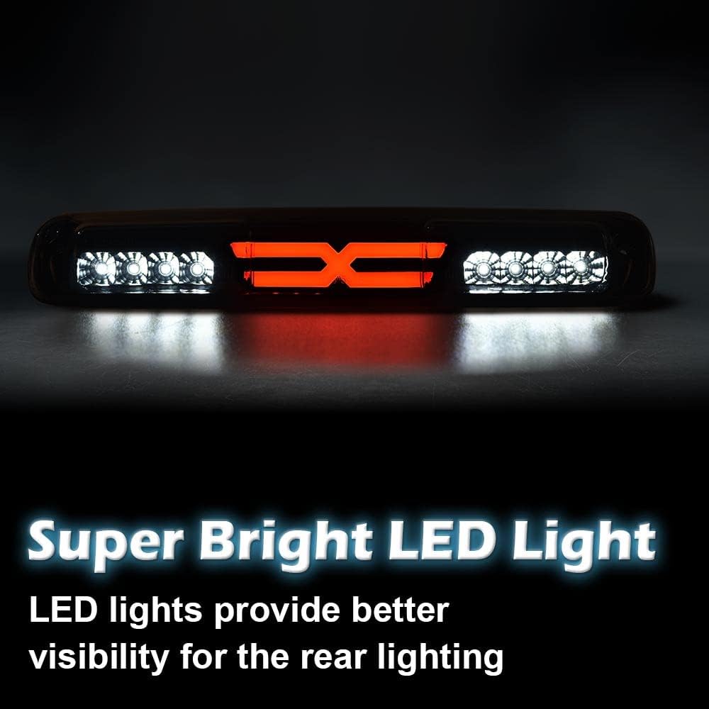 Cheda Third Tail Brake Light Cargo Lamp Chrome Led Bar Compatible With 1999 2000 2001 2002 2003 2004 2005 2006 2007 Silverado Si
