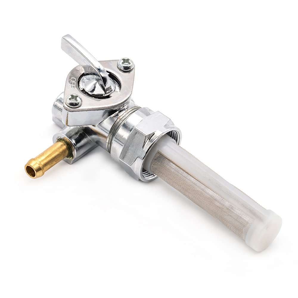 Onegercn Fuel Valve Petcock with Shut Off Valve Fit for Harley Sportster Big Twin 1975-2006 Replace 62168-81, For 1/4'' ID Fuel