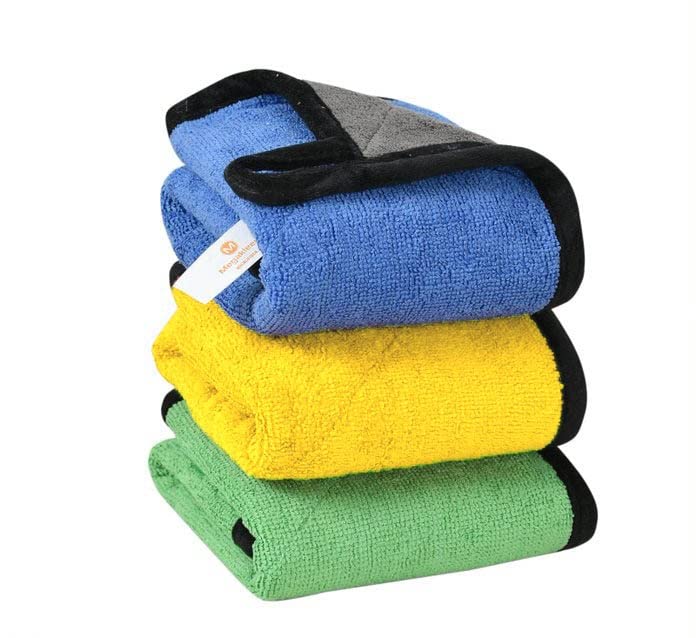 Megakleen Microfiber Vehicle Washing Cloth 3 Piece Towel Set Multipurpose Cloths  Automotive Microfibre Towels for Car Bike Cle
