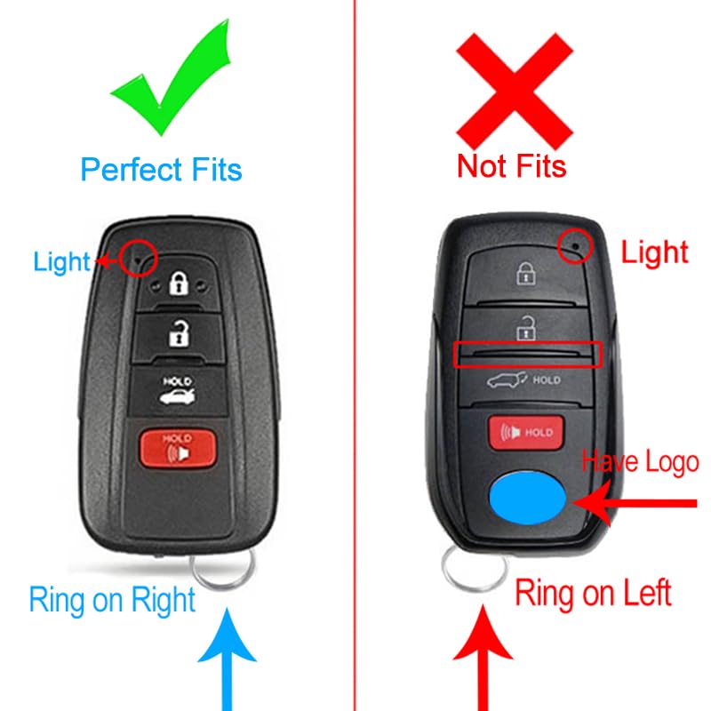 Cacacar For Toyota Camry Rav4 Key Fob Cover,For Highlander Avalon Gt86 Key Fob Case Premium Soft Tpu 360 Degree Protector Holder