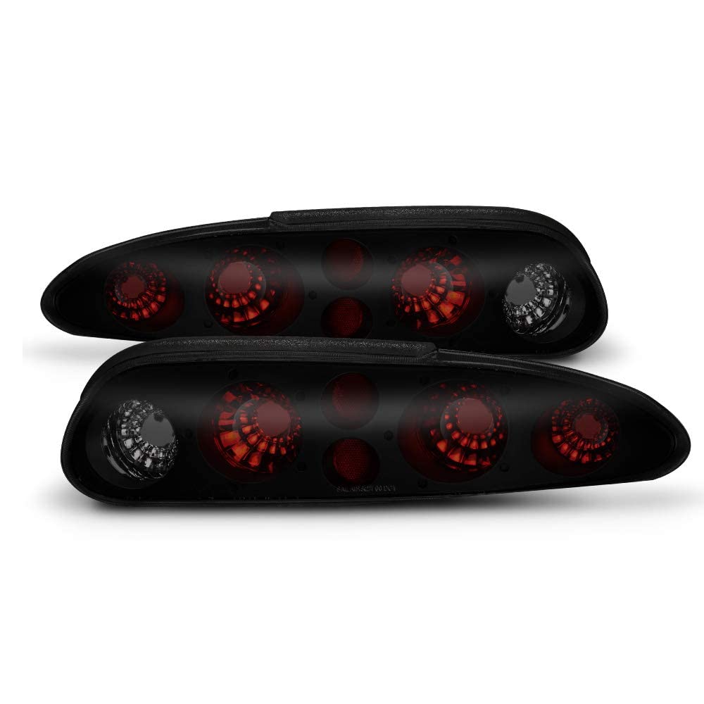 Acanii - For Black Smoke 1993-2002 Chevy Camaro Ss Sport Tail Lights Brake Lamps Replacement Driver & Passenger Side