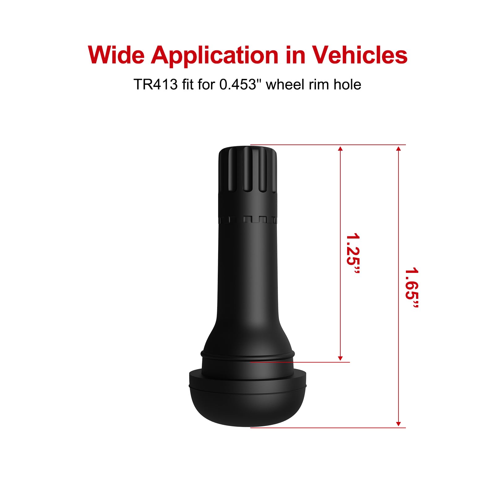 Sunsoul Tr413 Brass Stem Epdm Rubber Snap-In Tire Valve Stems For 0.453 Inch 11.5Mm Rim Holes, Pack Of 5Pcs Valves