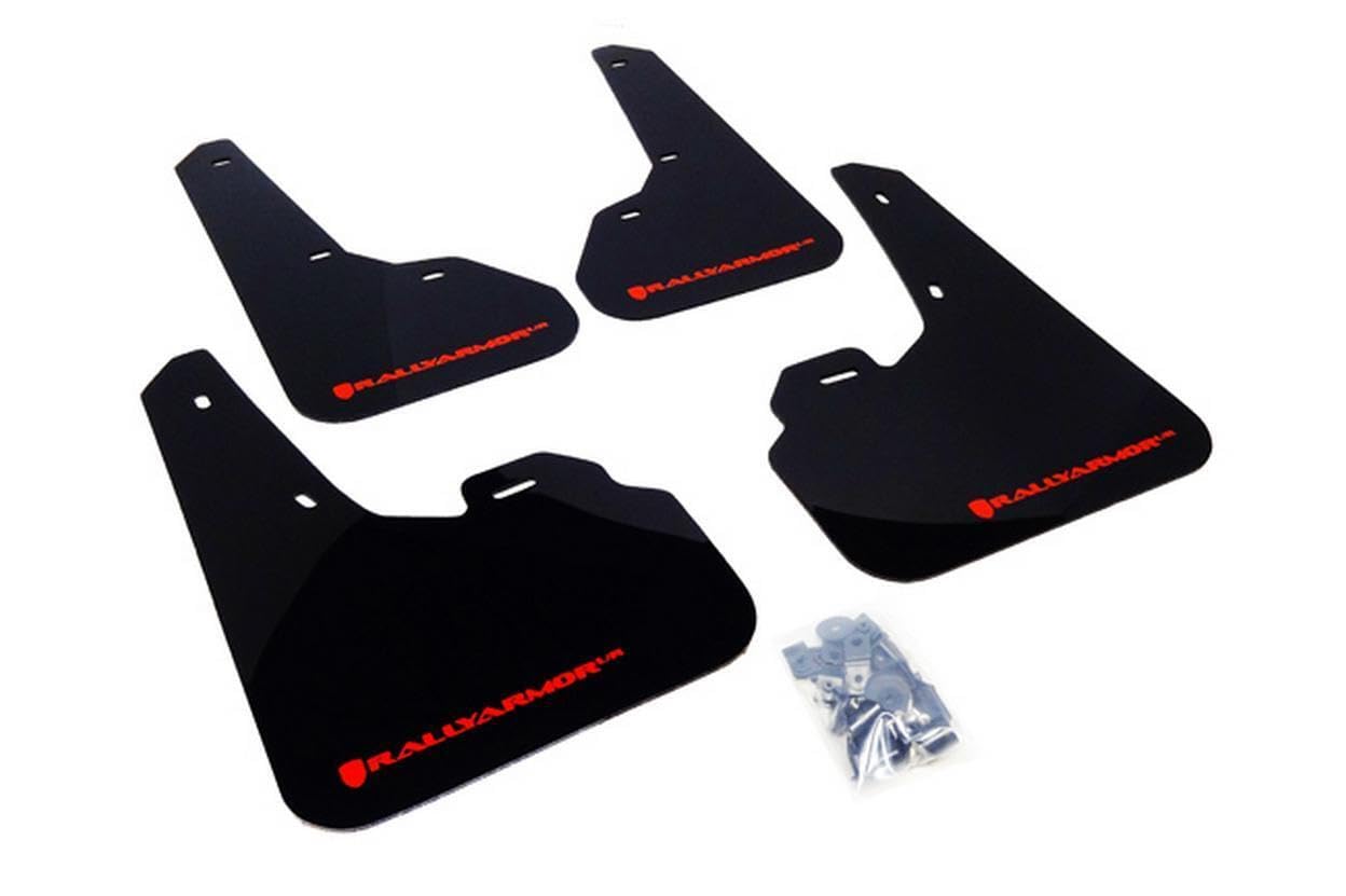Rally Armor Mf17-Ur-Blk/Rd Black, Red Mud Flap With Logo (2010+ Mazda3/Speed3 Ur), 1 Pack