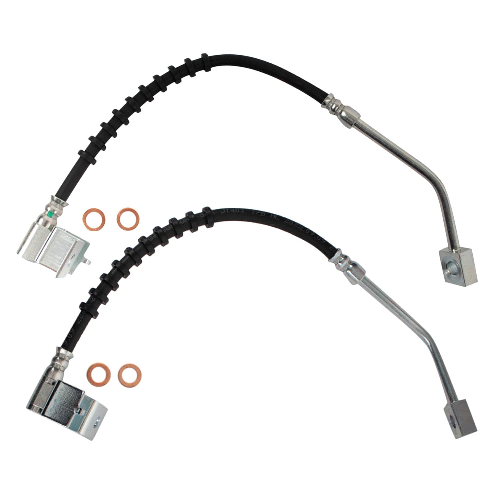 Trq Front Brake Hose Set Compatible With 2001-2009 Chrysler Pt Cruiser