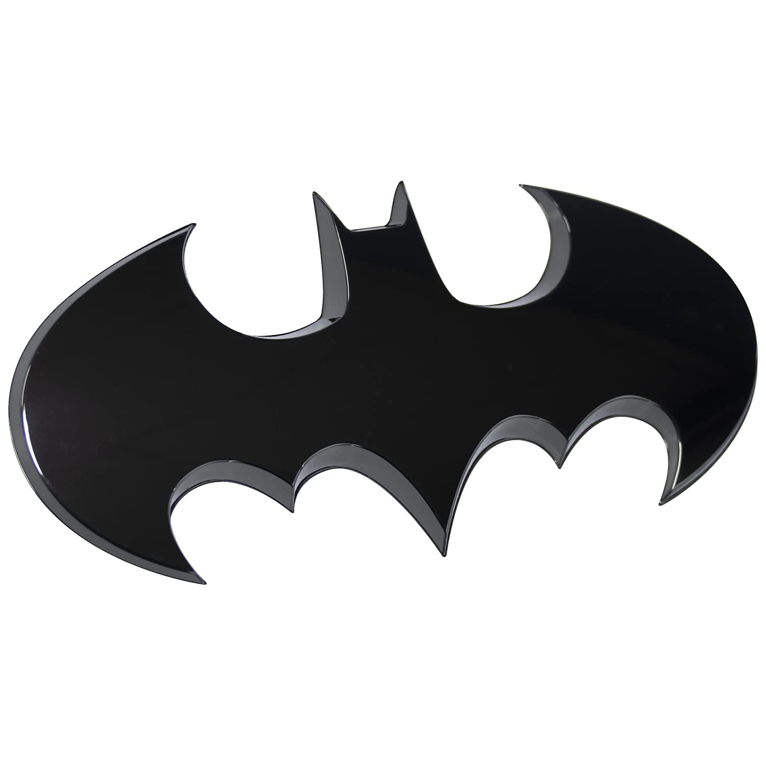 Fan Emblems Batman 3D Car Badge - Large Black Chrome, 7.3x3.6x0.4 inches, Model 9672-178, Durable ABS Material